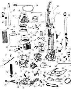 Page A Diagram and Parts List for M088750  Dirt Devil Upright Vacuum